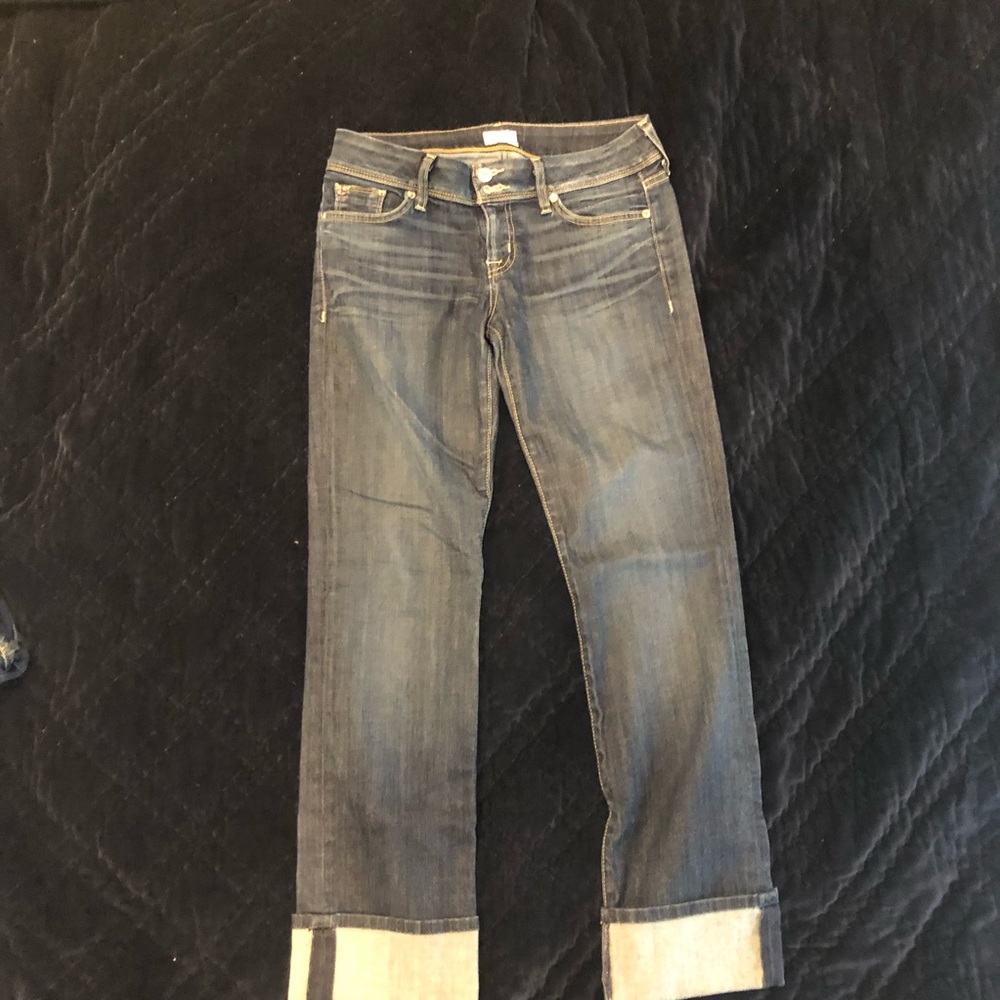 Hudson Ginny Crop Straight w/ Cuff Jeans 28